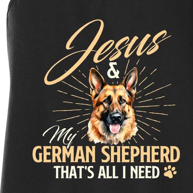 Jesus & My German Shepherd ThatS All I Need Women's Racerback Tank