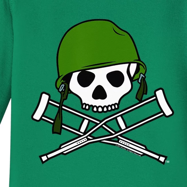 Jackass Military Helmet Skull & Crossbones Logo Baby Long Sleeve Bodysuit