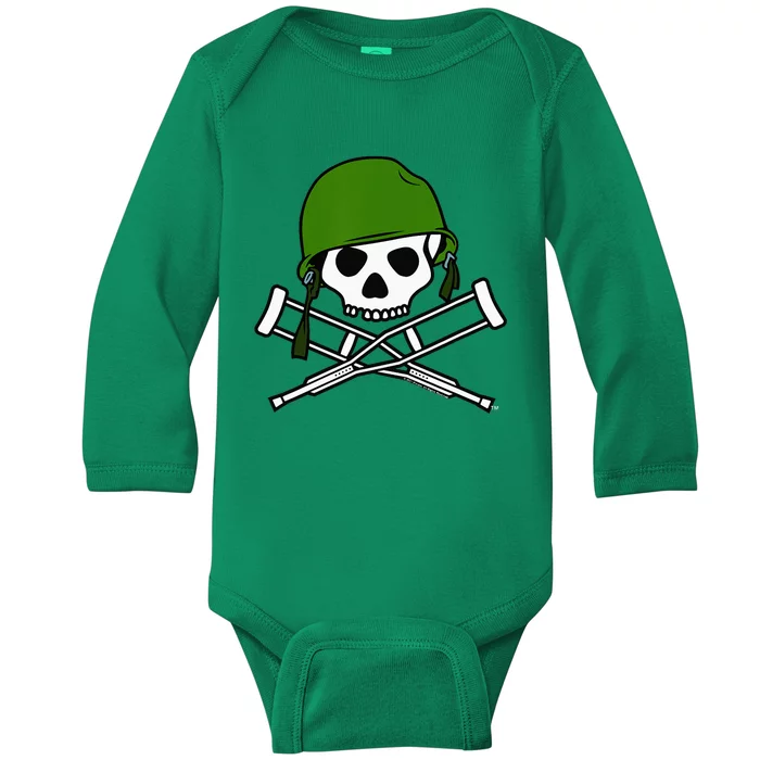 Jackass Military Helmet Skull & Crossbones Logo Baby Long Sleeve Bodysuit