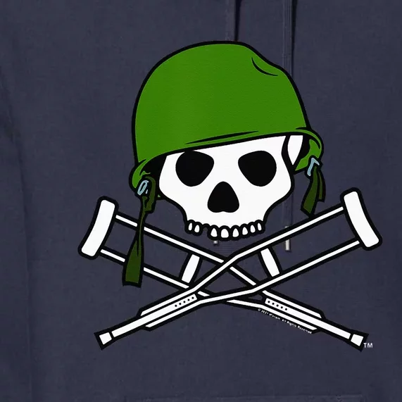 Jackass Military Helmet Skull & Crossbones Logo Premium Hoodie