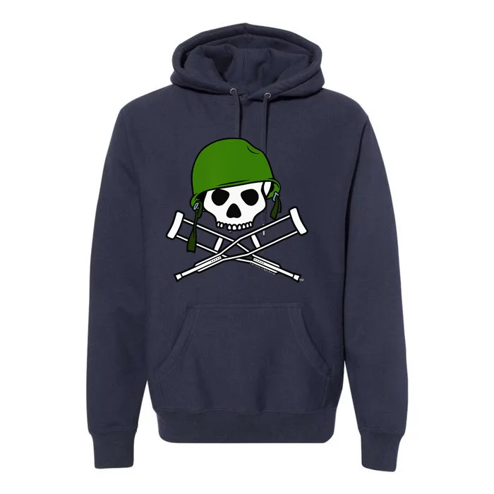 Jackass Military Helmet Skull & Crossbones Logo Premium Hoodie