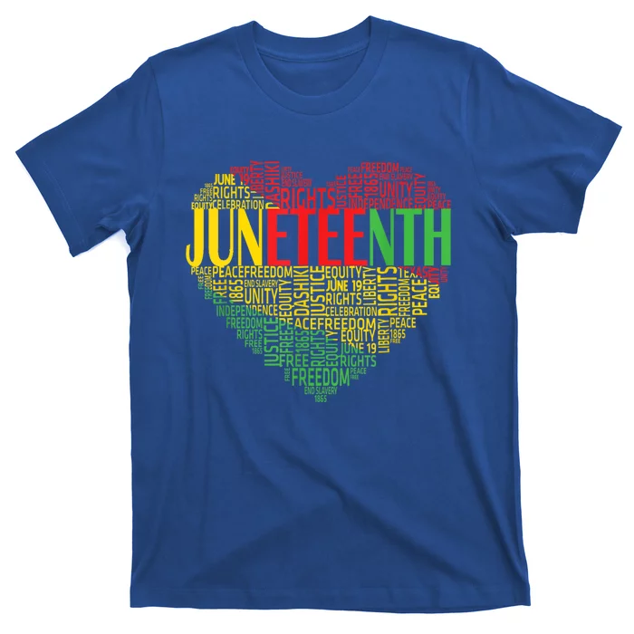 Junenth Melanin Heart African American Great Gift T-Shirt