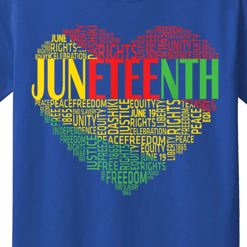 Junenth Melanin Heart African American Great Gift Kids T-Shirt