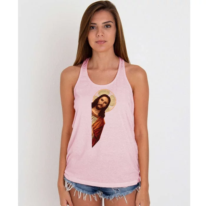 Jesus Meme I Saw That Women's Knotted Racerback Tank