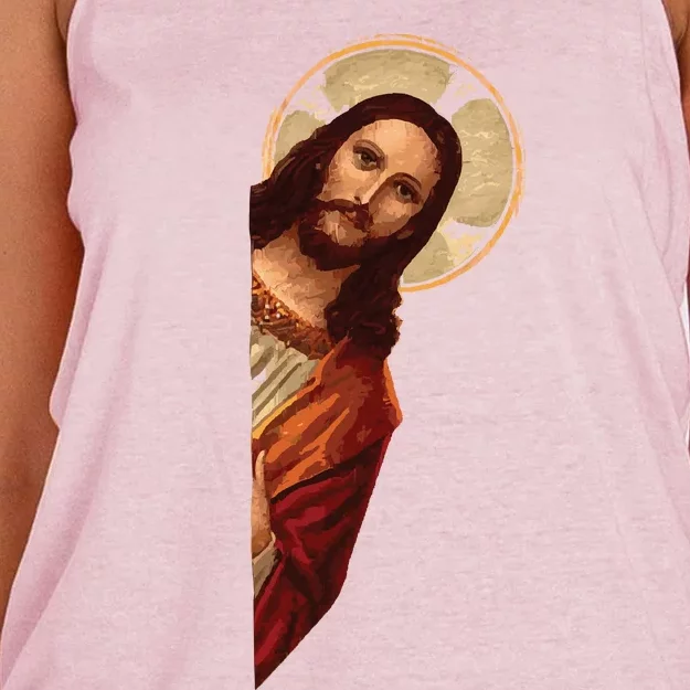 Jesus Meme I Saw That Women's Knotted Racerback Tank