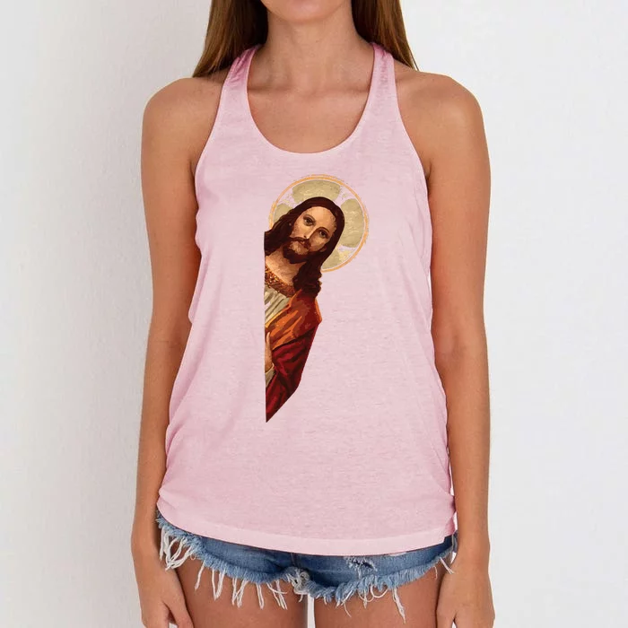 Jesus Meme I Saw That Women's Knotted Racerback Tank