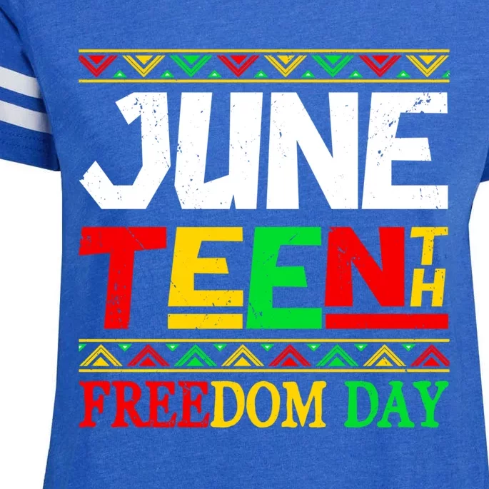 Juneteenth Melanin Independence Day African Pride Freedom Funny Gift Enza Ladies Jersey Football T-Shirt