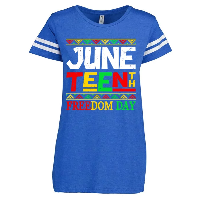 Juneteenth Melanin Independence Day African Pride Freedom Funny Gift Enza Ladies Jersey Football T-Shirt