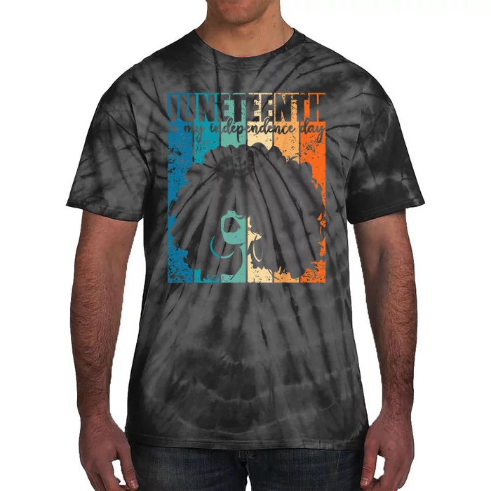 Juneteenth My Independence Day Retro Afro  Melanin Tie-Dye T-Shirt