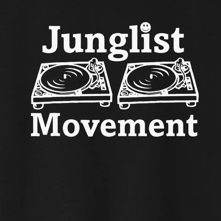 Junglist Movement Jungle Drum And Bass Music Design Women's Crop Top Tee