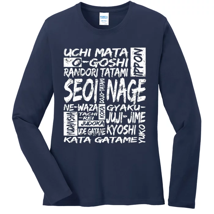 JUDOKA MASTER JUDO FIGHTER TECHNIQUES GIFT Ladies Long Sleeve Shirt