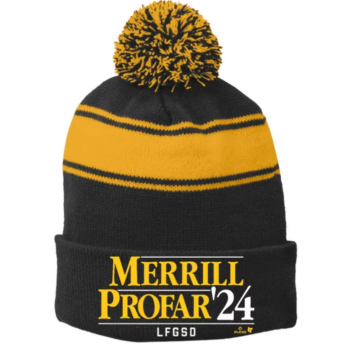 Jackson Merrill Jurickson Profar 24 San Diego Baseball Stripe Pom Pom Beanie