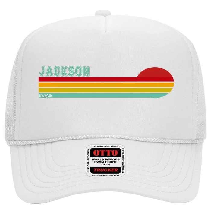 Jackson Michigan High Crown Mesh Trucker Hat