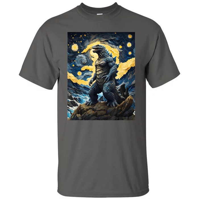 Japanese Monster Kaiju In Van Gogh Starry Night Tall T-Shirt