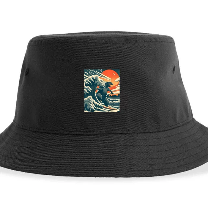 Japanese Monster Kaiju Funny Art Sustainable Bucket Hat