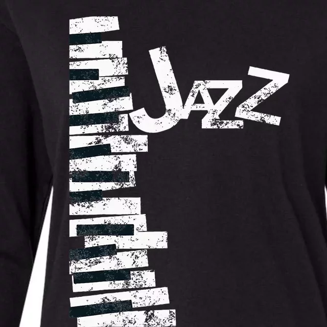 Jazz Music Lover Vintage Piano Jazz Womens Cotton Relaxed Long Sleeve T-Shirt