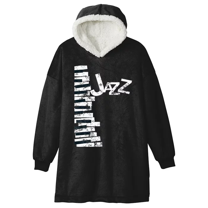 Jazz Music Lover Vintage Piano Jazz Hooded Wearable Blanket