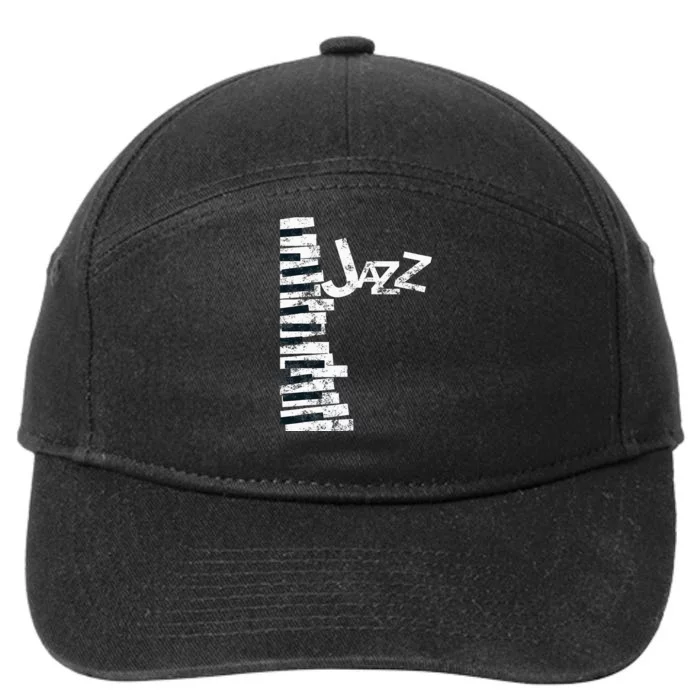 Jazz Music Lover Vintage Piano Jazz 7-Panel Snapback Hat