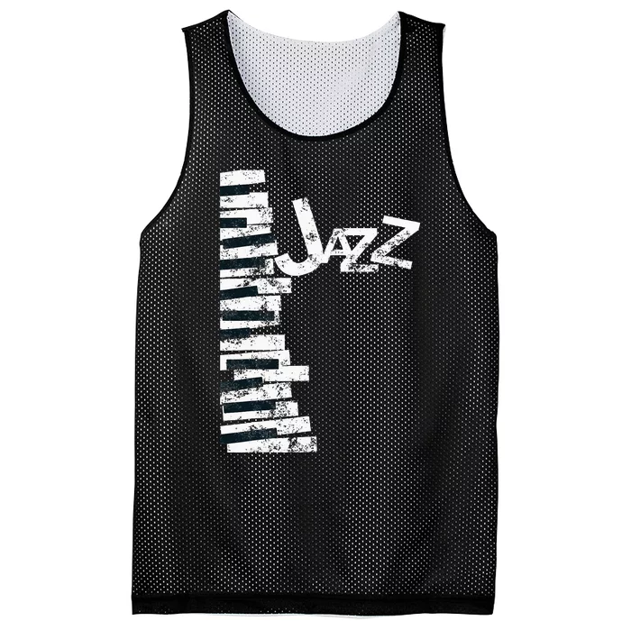 Jazz Music Lover Vintage Piano Jazz Mesh Reversible Basketball Jersey Tank