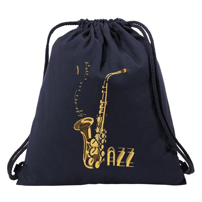 Jazz Music Listener Gift For Jazz Lover Jazz Fan Saxophone Premium Drawstring Bag