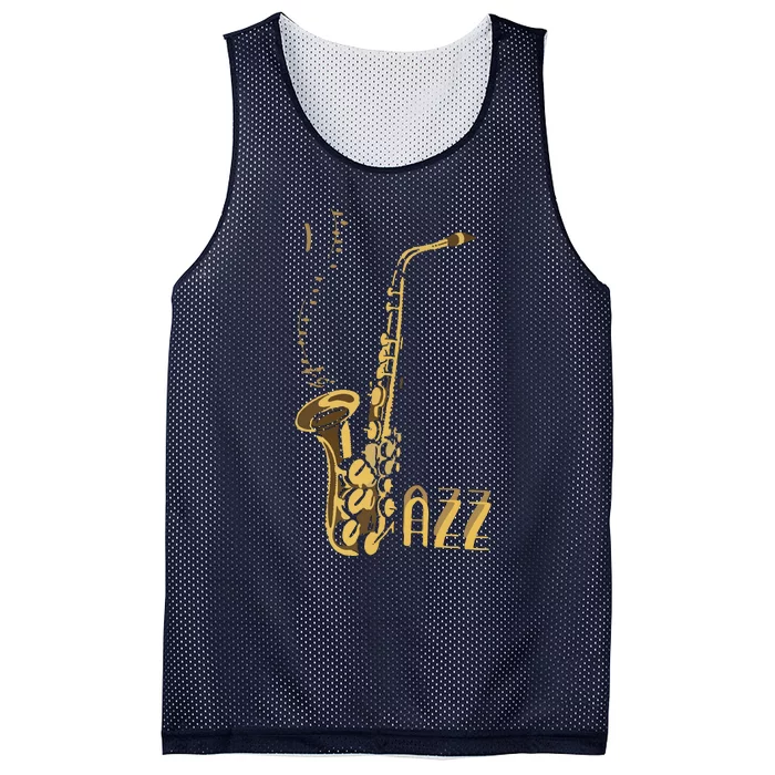 Jazz Music Listener Gift For Jazz Lover Jazz Fan Saxophone Premium Mesh Reversible Basketball Jersey Tank