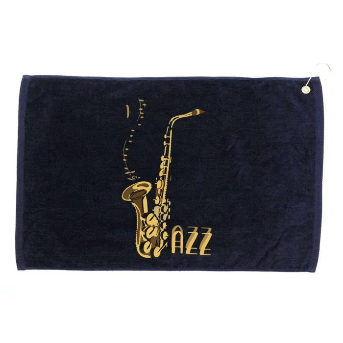 Jazz Music Listener Gift For Jazz Lover Jazz Fan Saxophone Premium Grommeted Golf Towel