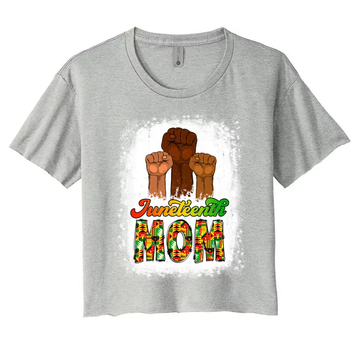 Juneteenth Mom Mother's Day Celebrating 1865 Black History Gift Women's Crop Top Tee