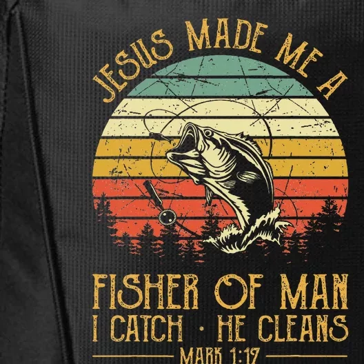 Jesus Made Me A Fisher Of Man Christian Fishing Fisherman City Backpack