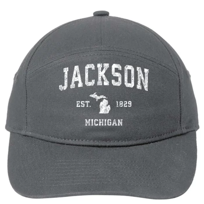 Jackson Michigan Mi Vintage Jackson Michigan Mi Vintage Athletic Sports Design 7-Panel Snapback Hat