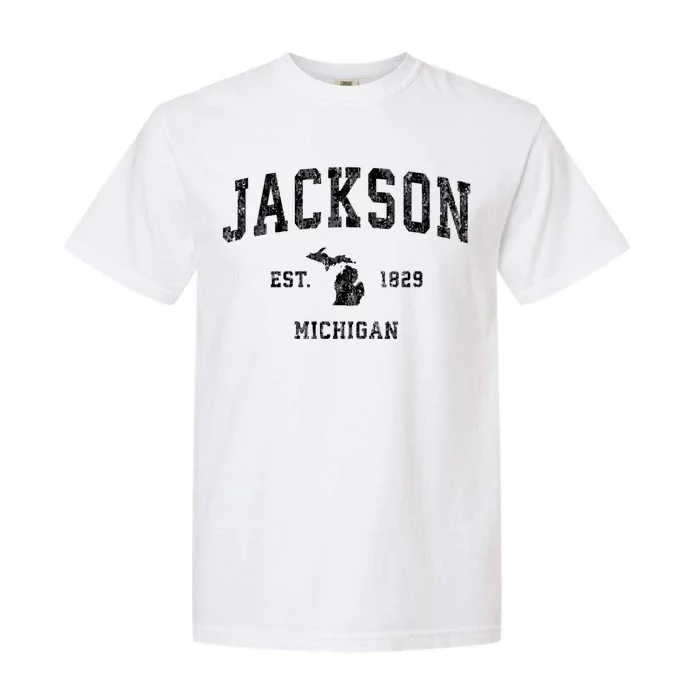 Jackson Michigan Mi Vintage Jackson Michigan Mi Vintage Athletic Sports Design Garment-Dyed Heavyweight T-Shirt