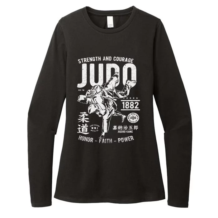 Judo Mma Martial Arts Strength Courage Honor Faith Power Funny Gift Womens CVC Long Sleeve Shirt