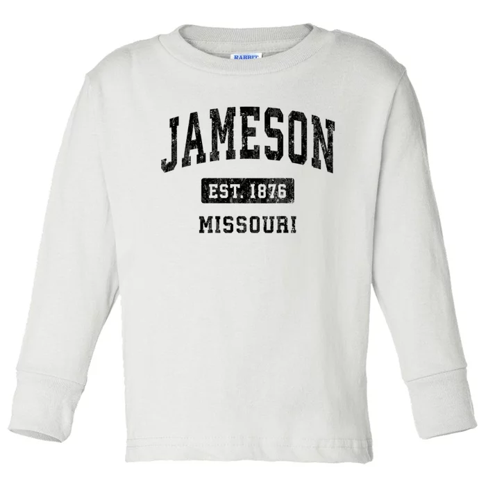 Jameson Missouri Mo Vintage Established Athletic Sports Design Toddler Long Sleeve Shirt