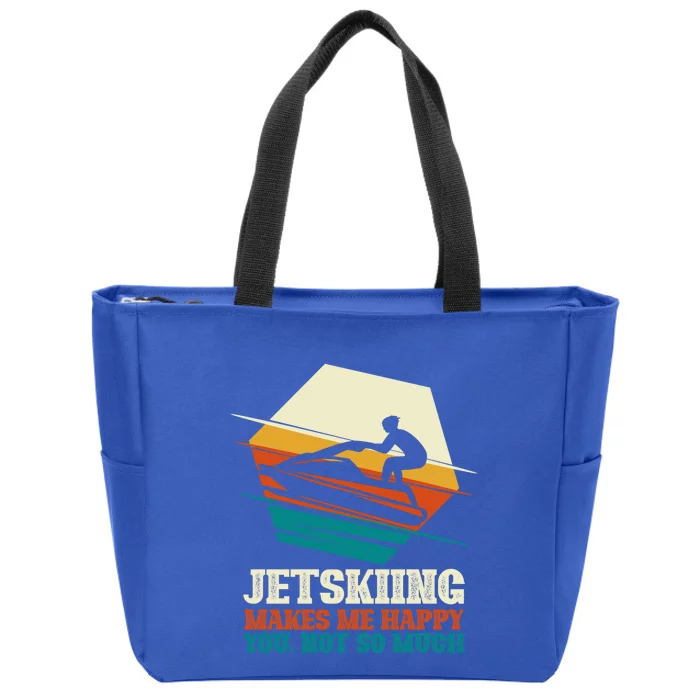 Jetskiing Makes Me Happy Jet Skiing Jetski Lovers Funny Gift Zip Tote Bag