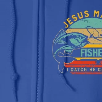 Jesus Made Me A Fisher Of Man Christian Full Zip Hoodie