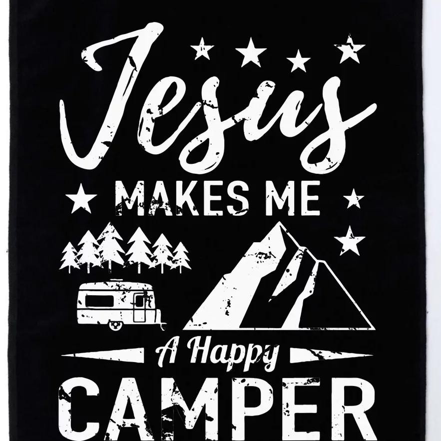 Jesus Makes Me A Happy Camper Camping Rv Christian Religious Platinum Collection Golf Towel