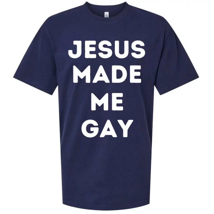 Jesus Made Me Gay Sueded Cloud Jersey T-Shirt