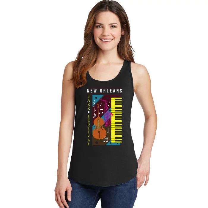 Jazz Music New Orleans Music Festival Musical Souvenir Ladies Essential Tank