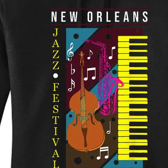 Jazz Music New Orleans Music Festival Musical Souvenir Women's Pullover Hoodie