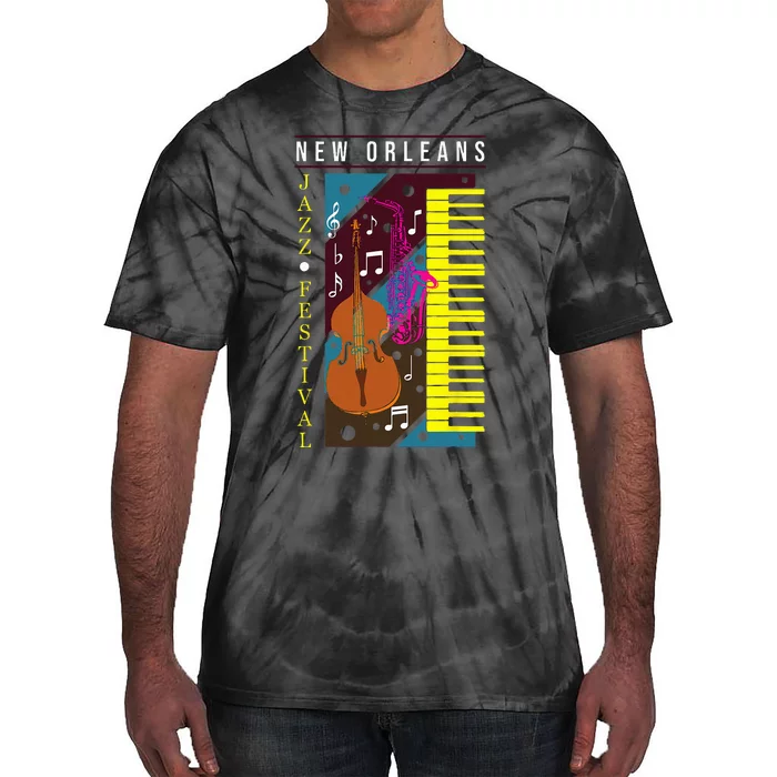 Jazz Music New Orleans Music Festival Musical Souvenir Tie-Dye T-Shirt