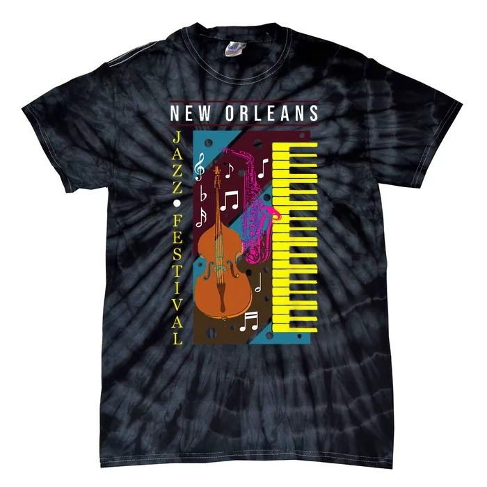 Jazz Music New Orleans Music Festival Musical Souvenir Tie-Dye T-Shirt