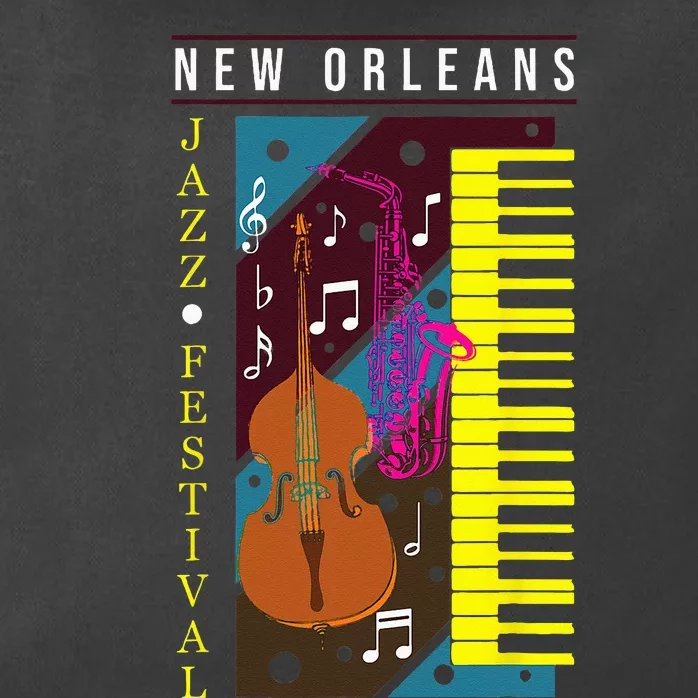 Jazz Music New Orleans Music Festival Musical Souvenir Zip Tote Bag