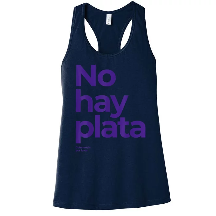 Javier Milei No Hay Plata Coherencia Por Favor Libertarismo Women's Racerback Tank