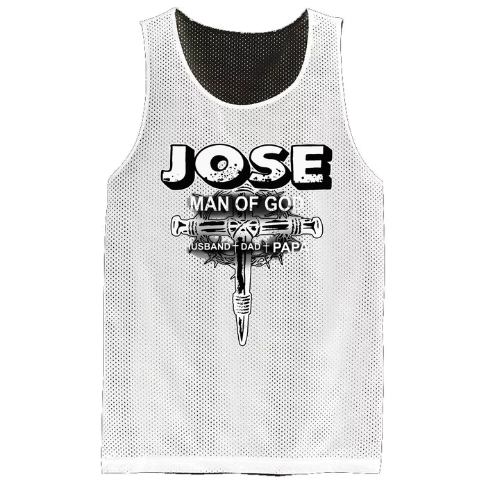 Jose Man Of God Husband Dad And Papa Mesh Reversible Basketball Jersey Tank