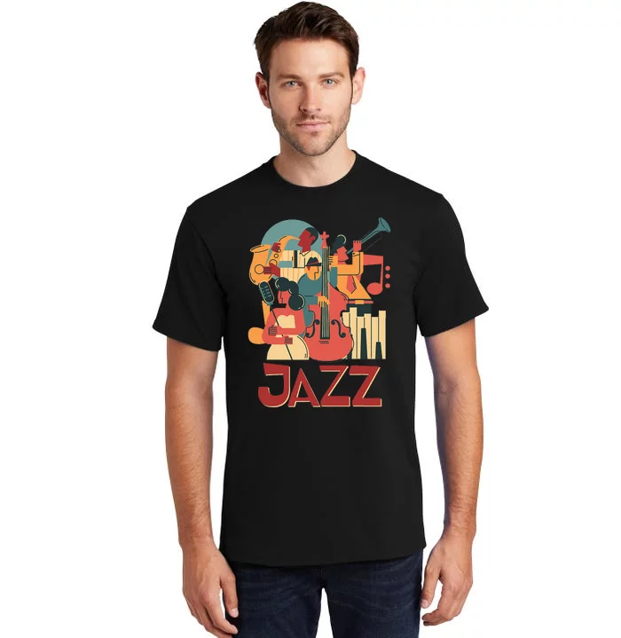 Jazz Musician Orchestra Play On Stage Smooth Jazz Tall T-Shirt