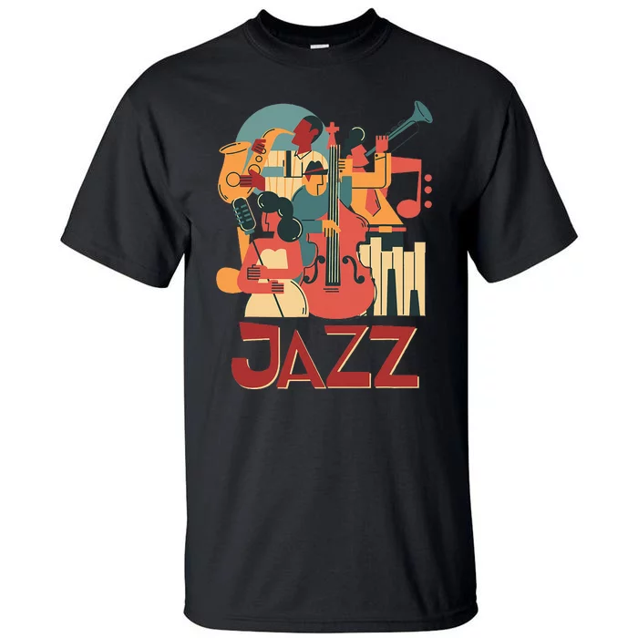 Jazz Musician Orchestra Play On Stage Smooth Jazz Tall T-Shirt