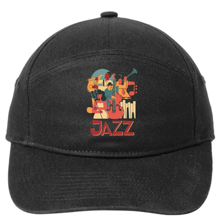 Jazz Musician Orchestra Play On Stage Smooth Jazz 7-Panel Snapback Hat