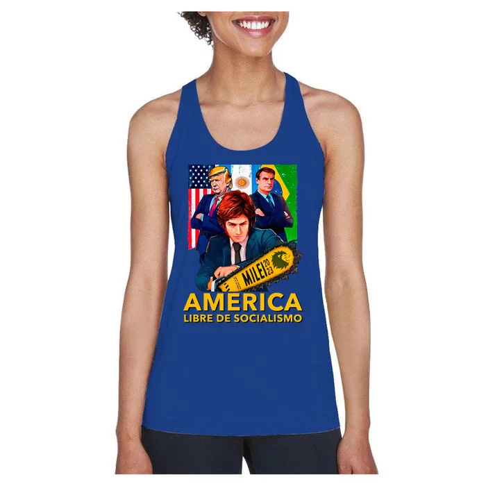 Javier Milei Presidente 2023 America Libre De Socialismo Women's Racerback Tank