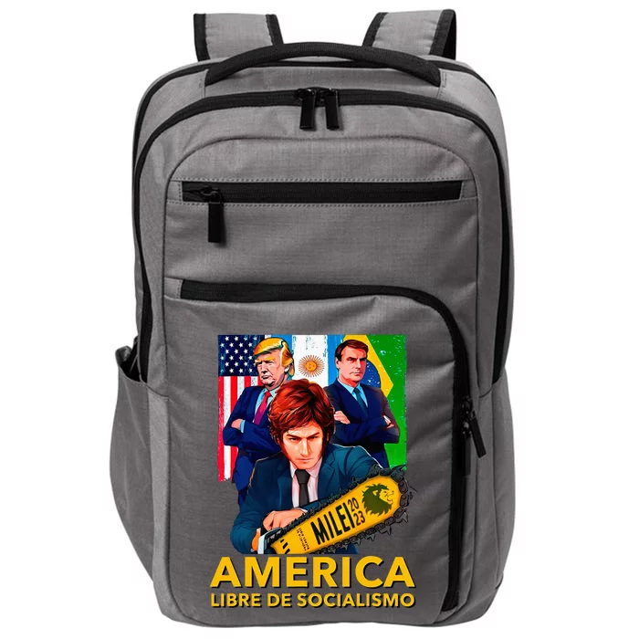 Javier Milei Presidente 2023 America Libre De Socialismo Impact Tech Backpack