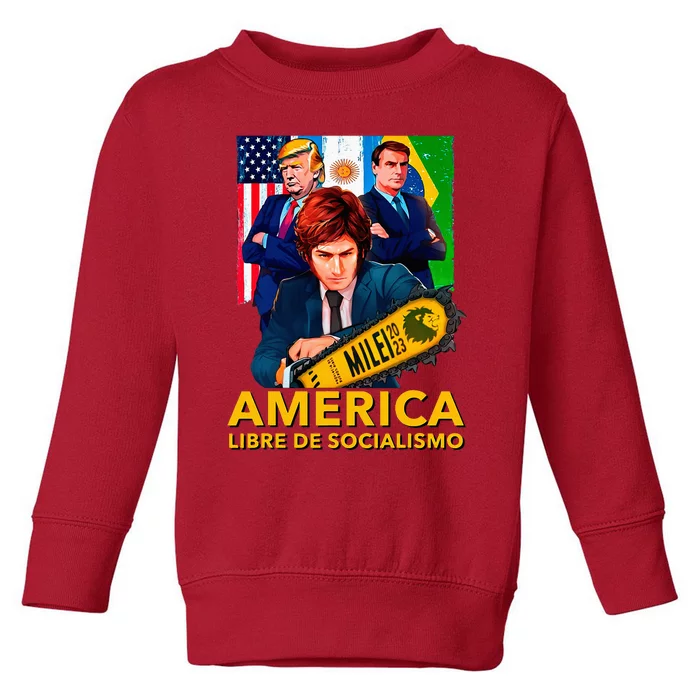 Javier Milei Presidente 2023 America Libre De Socialismo Toddler Sweatshirt