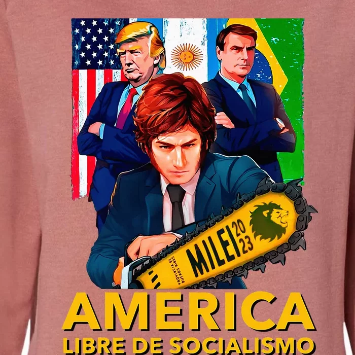 Javier Milei Presidente 2023 America Libre De Socialismo Womens California Wash Sweatshirt